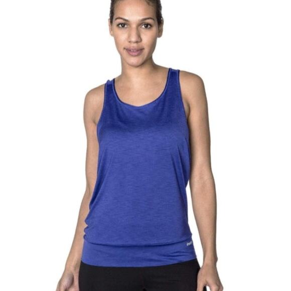 Handful NWT Women's Active Scoop Tank Blue Sz Small - Picture 2 of 9